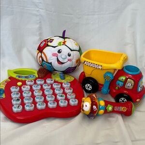 Vtech Baby Toddler Toy Set Learning Apple, Dump Truck, Soccer Ball, Microphone